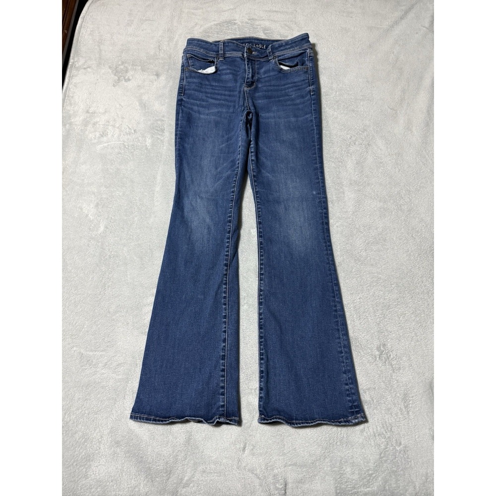 American Eagle Jeans Women's 10 Blue Kick Boot Medium Wash Boho 29x31